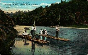 PC CPA JAMAICA, RAFTING ON RIO GRANDE, PORT ANTONIO, Vintage Postcard (b21579)