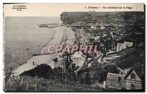 Old Postcard Fecamp Vue Generale on the Beach