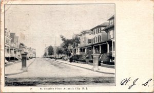 View of Residences On St. Charles Place, Atlantic City NJ c1906 UDB Postcard T71