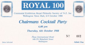 New Zealand Philatelic Society Chairman Wellington Cocktail Party Private Inv...