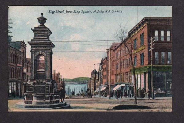 NB King St Square St John New Brunswick Canada Carte Postale Postcard Canada PC