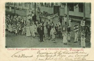 suriname, PARAMARIBO, Coronation Feasts, Public School Children, Music Band 1898