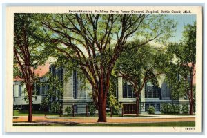 c1940 Reconditioning Building P. Jones General Hospital Battle Creek MI Postcard 