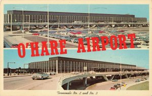 Postcard Terminals O'Hare Airport Chicago Illinois
