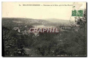 Postcard Old Bellevue Meudon Panorama on the Seine taken from Bas Meudon