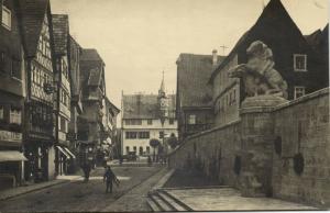 germany, OCHSENFURT am Main, Hauptstrasse mit Rathaus (1920s) August Hofer RPPC