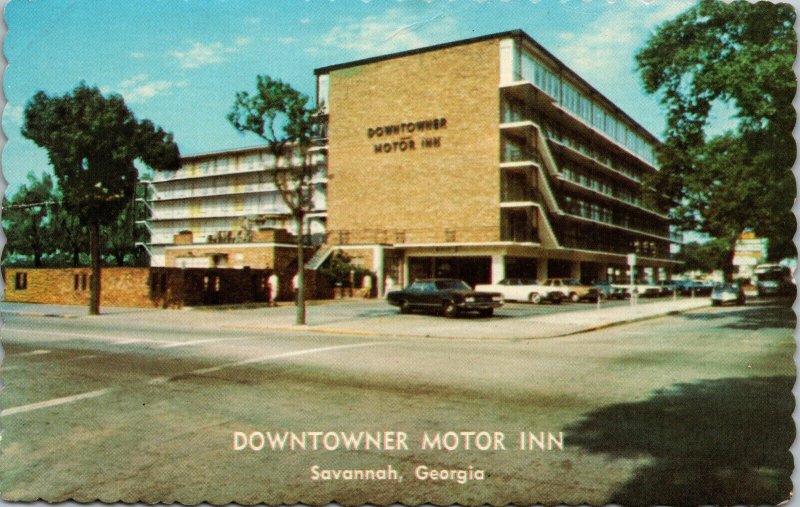 Vtg 1970s Downtown Motor Inn Oglethorpe Ave Savannah Georgia GA Chrome Postcard