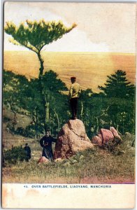 VINTAGE POSTCARD LOOKING OVER THE BATTLEFIELDS AT LIAOYANG MANCHURIA CHINA 1910s