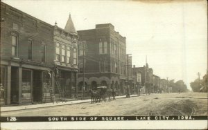 Lake City IA South Side of Square c1910 Real Photo Postcard