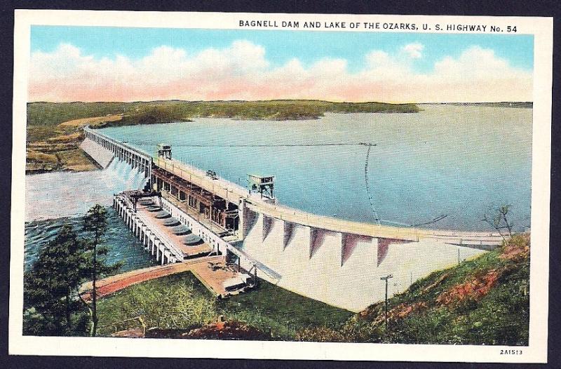 Bagnell Dam Lake Ozark Missouri unused c1932