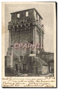 Old Postcard Druyes Chateau Doujon Approval From & # 39Entree