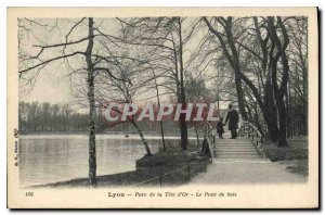 Old Postcard Lyon Park Tete d'Or Wooden bridge