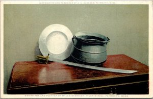 Massachusetts Plymouth Pilgrim Hall Sword Pot & Platter Of Miles Standish