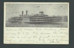 1911 PPC Frederick Hudson Steamer Traveling From Albany To NY UDB