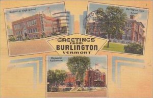 Vermont Burlington Greetings From Burlington Vermont Multiple 1953