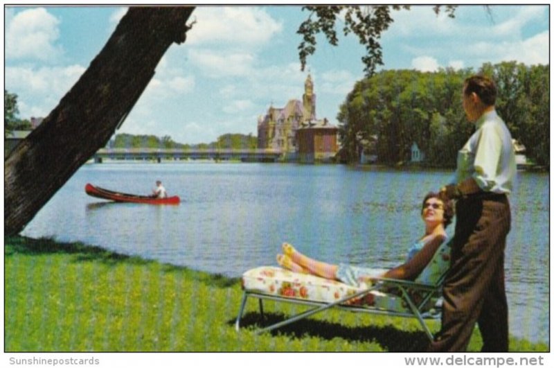 Canada Canoeing On The River and Town Hall Carleton Place Ontario