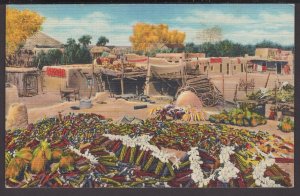 New Mexico Harvest Time at Santa Clara, Indian Pueblo - LINEN