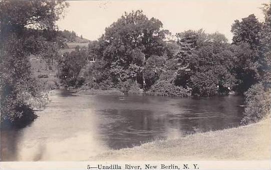 New York New Berlin Unadilla River Real Photo RPPC