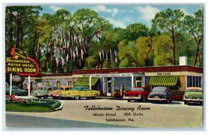 c1950's Tallahassee Dining Room Motor Hotel Cars Tallahassee Florida FL Postcard