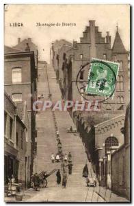 Old Postcard Liege Montagne de Bueren