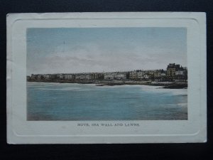 Sussex HOVE Sea Wall & Lawns c1904 Postcard by The Wrench Series 1428