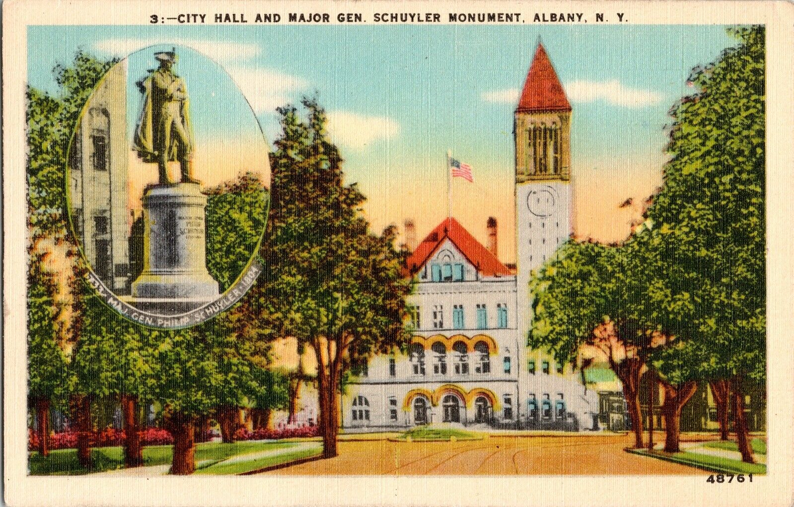 City Hall Major Gen Schuyler Monument Albany New York Statue Gen Philip