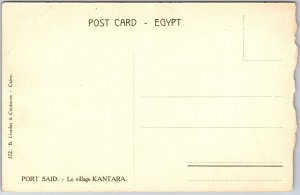 Port Said - Kantara Village Boats Ships Egypt Original Antique Postcard