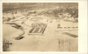 West Springfield Massachusetts MA Aerial View Flood Flooding Real Photo Postcard