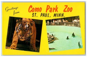 c1950's Greetings From Como Park Zoo St. Paul Minnesota Correspondence Postcard