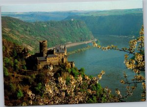 Postcard Germany St. Koarshausen Burg Katz castle and Loreley