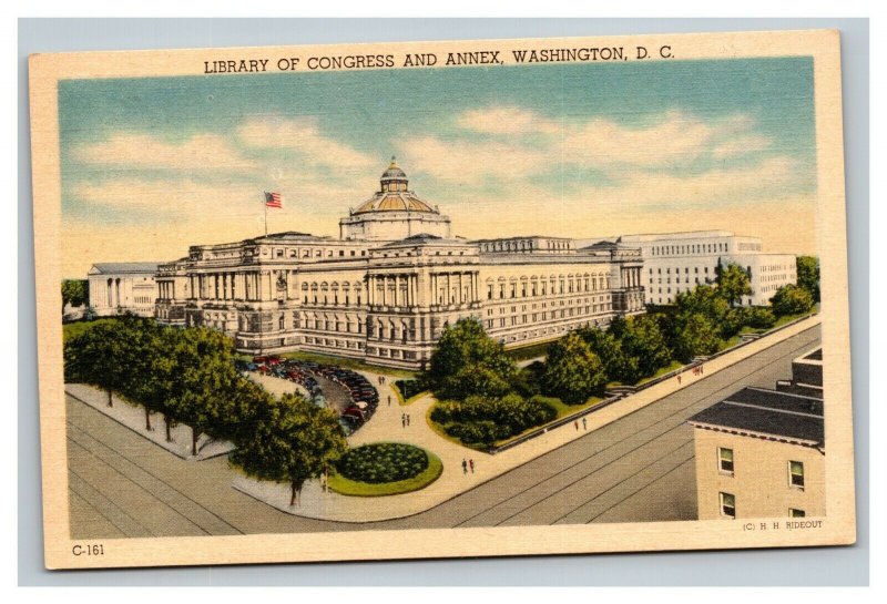 Vintage 1940's Postcard Panoramic View of the Library of Congress Washington DC