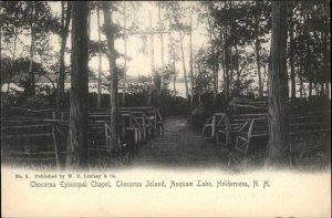 Holderness New Hampshire NH  Outdoor Lakeside Church c1900s-10s Postcard