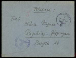 German WWII 1942 UBoot Submarine U563  Brest France Feldpost Cover 79439