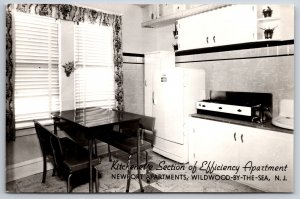 Wildwood by the Sea New Jersey~Newport Efficiency Apartments~Kitchen~1950 RPPC