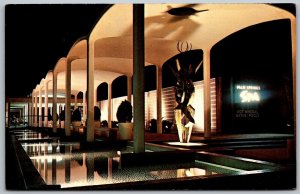 Palm Springs California 1950s Postcard Palm Springs Spa Mineral Springs Night