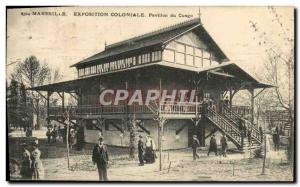 Old Postcard Marseille colonial exhibition pavilion of Congo
