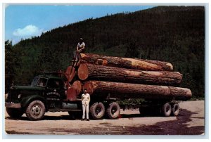 c1960 Douglas Fir Logs Mill Logging Shipment Darrington Washington WA Postcard