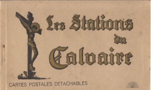 Stations Of The Cross Lourdes Crucifixion French Antique Postcard Book