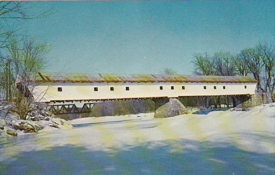 Smith Covered Bridge Over Saco River White Mountains New Hamshire