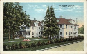 Columbia Wisconsin WI St. Mary's Hospital Exterior View 1900s-20s Postcard