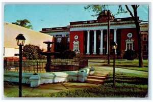 1970 Fountain at Center, Lamp Posts, The Fountain City, Columbus GA Postcard