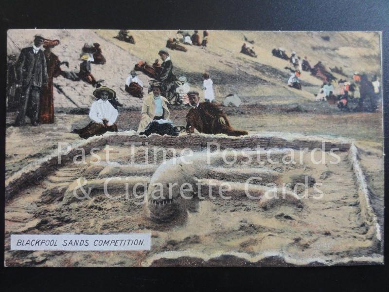 Lancashire: BLACKPOOL SANDS COMPETITION c1907 (Beach Sand Art / Sand Castles)