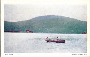 View of Boat on Mountain Lake, NJ Vintage Postcard N53