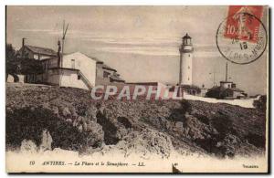 Old Postcard Antibes Lighthouse and Semaphore