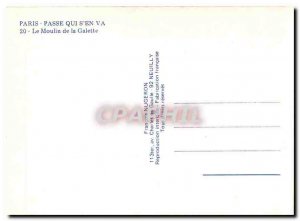 Modern Postcard Paris Pass that Va Le Moulin de la Galette