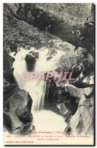 Old Postcard The Pyrenees Luchon Route de la Vallee du Lys Chasm Falls Superi...