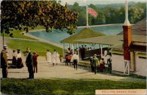 Sunbury Pennsylvania Rolling Green Park Pavilion Scene N.R. Haines Postcard Y10