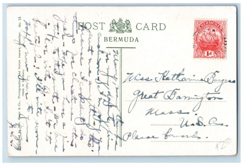 Bermuda Postcard View of Walshingham Tom Moores House c1910 Antique Posted