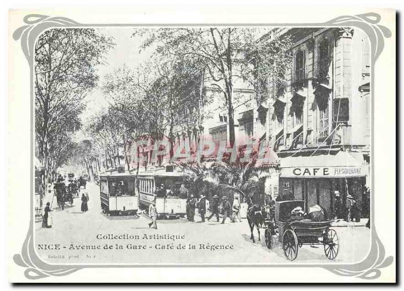 Postcard Modern Nice Avenue de la Gare Cafe de la Regence