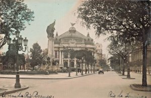 RIO de JANEIRO BRAZIL~AVENIDA RIO BRANCO-Municipal Theater ~1920s PHOTO POSTCARD